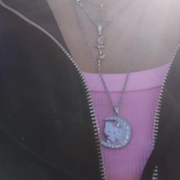 🆕 Hello Kitty Anime Characters Kawaii “to the moon and back” Pendant Necklace🌛 - Picture 5 of 11